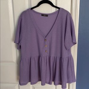 COPY - SHEIN - ruffle hem waffle knit top